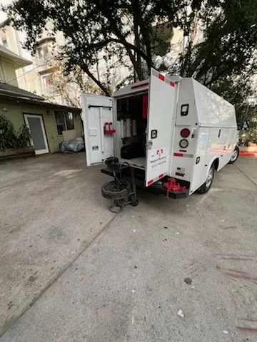 Magnet Plumbing service vehicle on-site for Slab Leak Repair in West Bradenton